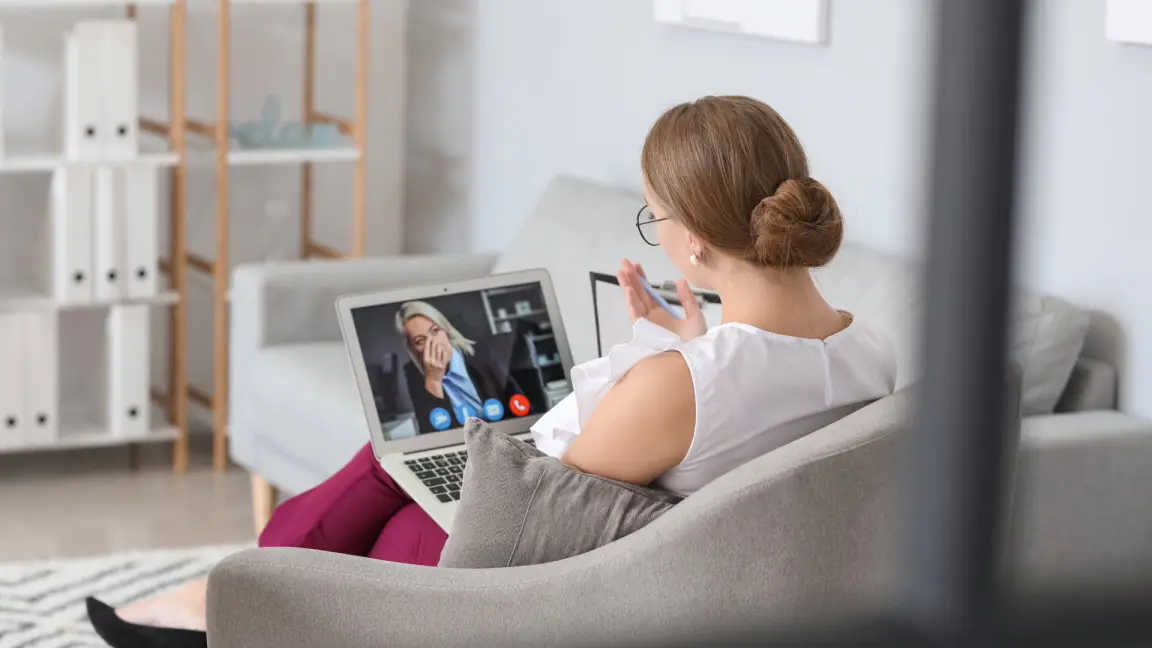 Provider discussing medication options with a patient during an online psychiatric visit through Afepa virtual care services